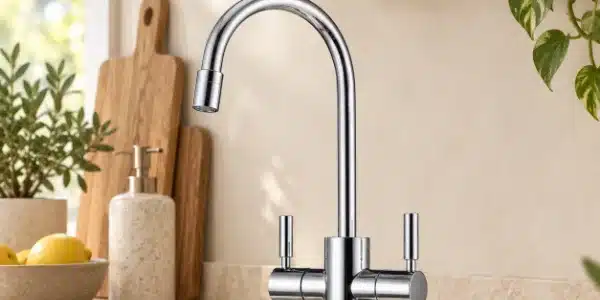ברז מזיגה מעל כיור במטבח